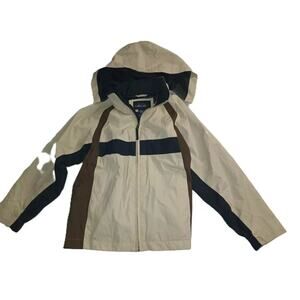 Cherokee Boys Zip Up Windbreaker Hooded Jacket Polyester Outdoor Tan Sz S B002